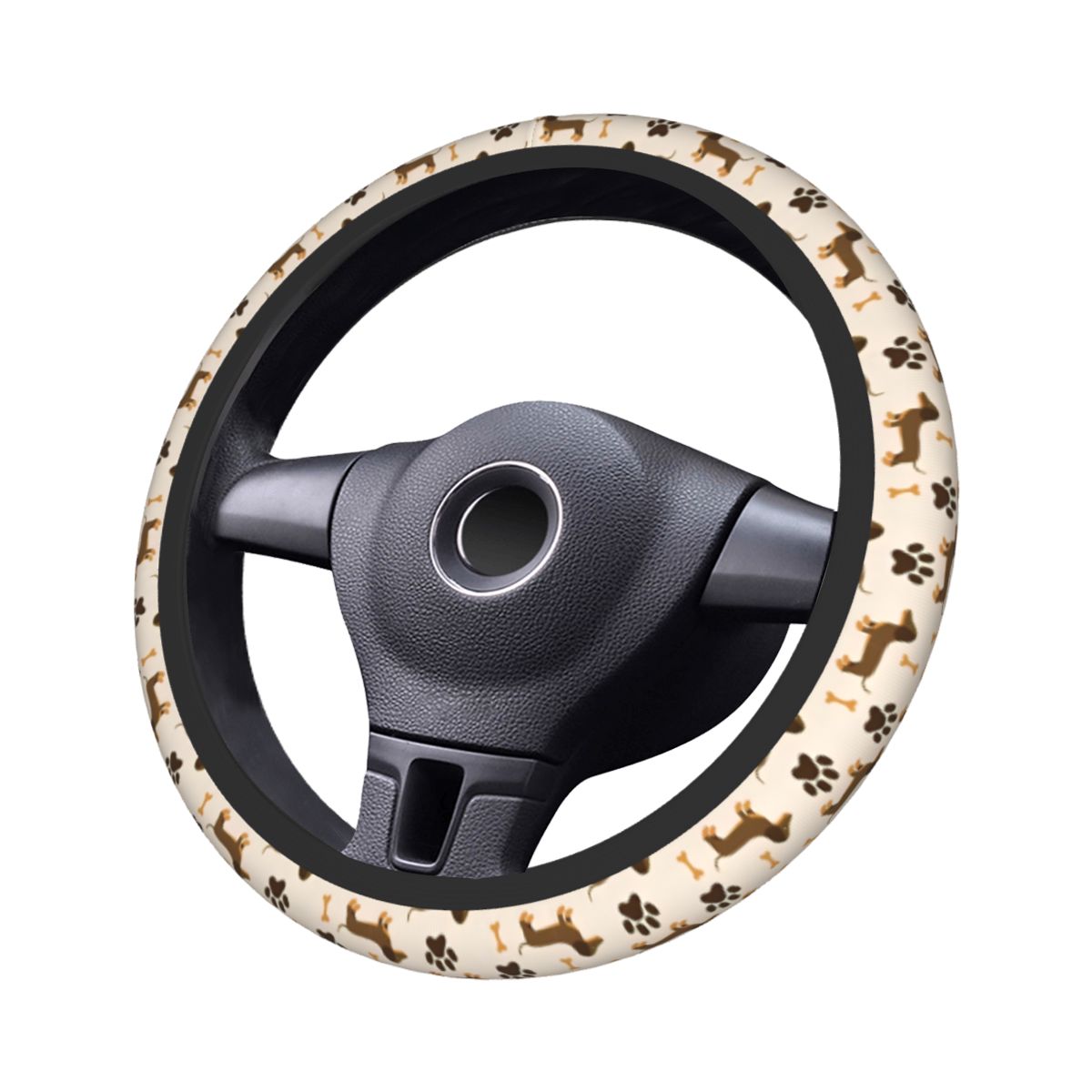 Car Steering Wheel Cover Anti Slip Breathable - Nette Dackel Auto Lenkrad Abdeckung 38